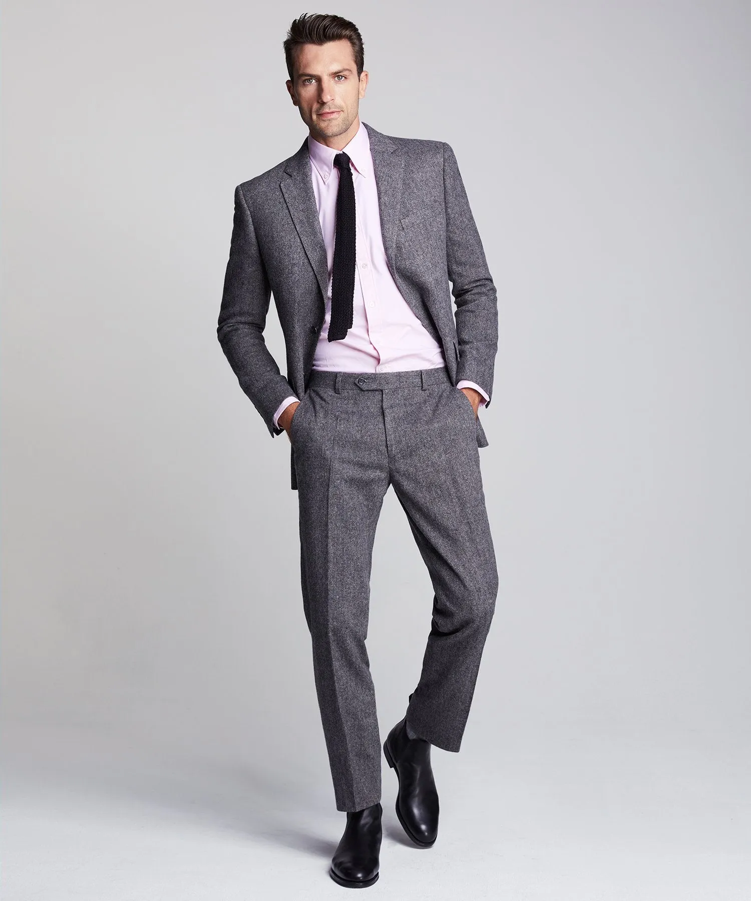 Wool Donegal Sutton Suit in Grey